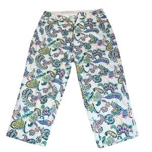 Talbots Paisley Printed Perfect Skimme Capri  Pants